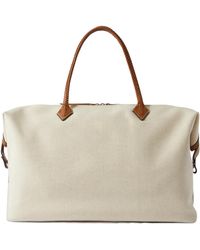 Metier - Leather-Trimmed Linen-Canvas Tote - Lyst