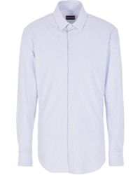 Giorgio Armani - Striped Long-Sleeved Shirt - Lyst