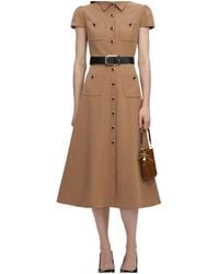 Self-Portrait - Belted Button-Down Midi Dress - Lyst
