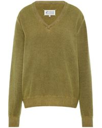 Maison Margiela - Virgin Wool V-Neck Sweater - Lyst