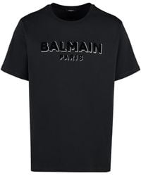 Balmain - Logo Printed Crewneck T-Shirt - Lyst