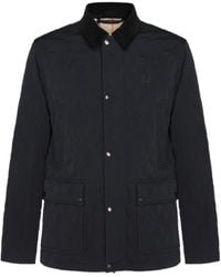Burberry - Logo Embroidered Long Sleeved Jacket - Lyst