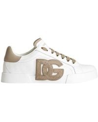 Dolce & Gabbana - Portofino Dg Logo Patch Sneakers - Lyst