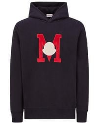 Moncler - Logo Embroidered Long-Sleeved Hoodie - Lyst