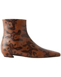 Proenza Schouler - Trap Snake-Effect Leather Ankle Boots - Lyst