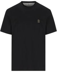 Brunello Cucinelli - Logo Jersey T-Shirt - Lyst