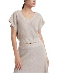 Brunello Cucinelli - Sequin Embellished Knitted Top - Lyst