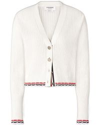 Thom Browne - Pointelle Rib-Stitch Cardigan - Lyst