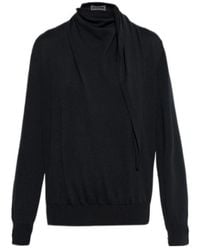 Jil Sander - Draped-Neck Knitted Sweater - Lyst
