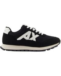 ARMANI EXCHANGE - Logo-Detail Mesh Panel Sneakers - Lyst