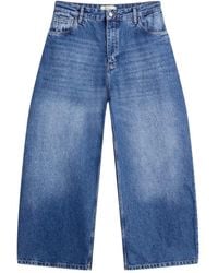 Studio Nicholson - Logo Patch Cropped Wide-Leg Jeans - Lyst
