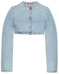 DIESEL - De-Terri-S Button Crop Jacket - Lyst