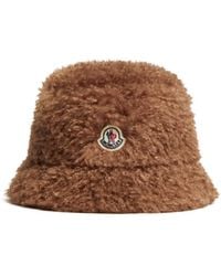 Moncler - Logo Patch Teddy Bucket Hat - Lyst