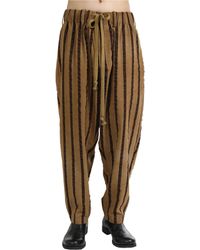 Uma Wang - Striped Lace-Up Casual Pants - Lyst