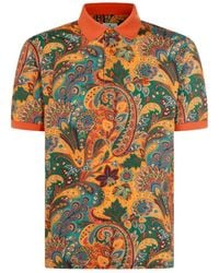Etro - Paisley-Printed Short Sleeved Polo Shirt - Lyst