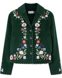 RIXO London - Jude Embroidered Wool-Blend Felt Jacket - Lyst