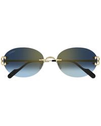 Cartier - Oval Frame Sunglasses - Lyst