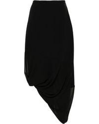 MM6 by Maison Margiela - Asymmetric Gathered Midi Skirt - Lyst