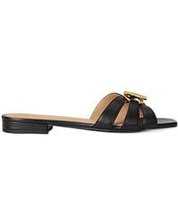 Ralph Lauren - Buckle-Strap Leather Sandals - Lyst