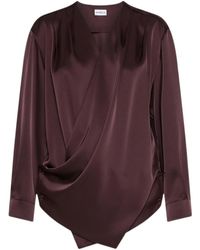 Marella - Satin Criss-Cross Blouse - Lyst