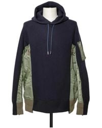 Sacai - Panelled Zip-Pocket Hoodie - Lyst