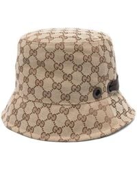 Gucci - Gg Patterned Eyelet Detail Bucket Hat - Lyst