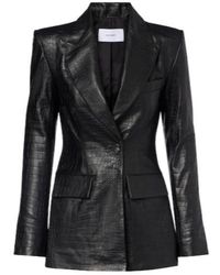 Alex Perry - Croc-Effect Leather Blazer - Lyst