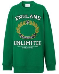 Burberry - College Graphic Cotton Oversized Sweatshirt - Lyst