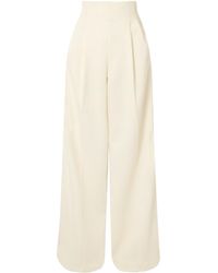 Emilia Wickstead - Pleated Crepe Wide-Leg Pants - Lyst