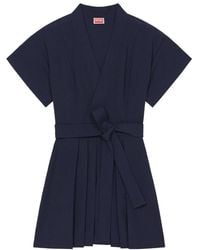 KENZO - Kimono Flared Cut Mini Dress - Lyst