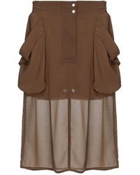 Pinko - Sheer Knee-Length Pocket Detailed Skirt - Lyst