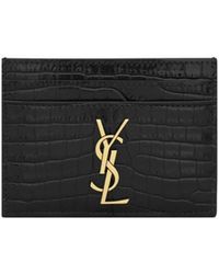 Saint Laurent - Cassandre Logo Plaque Card Case - Lyst