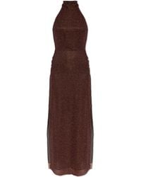Oséree - Oséree Halterneck Cut-Out Lurex Dress - Lyst