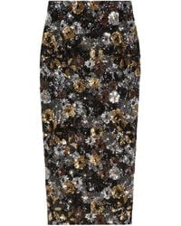 Max Mara - Floral-Embellished Midi Skirt - Lyst