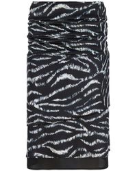 The Attico - The Zebra Printed Satin Midi Skirt - Lyst