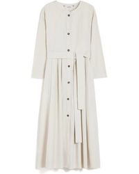Max Mara - S Belted Poplin Midi Dress - Lyst