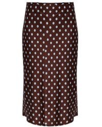 Posse - Polka Dot Pattern Midi Skirt - Lyst