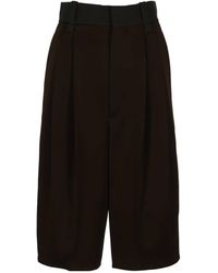 Carven - Pleated Belt-Loop Shorts - Lyst