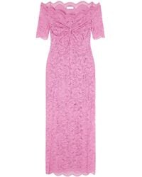 Rabanne - Off-Shoulder Lace Midi Dress - Lyst