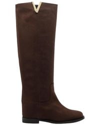 Via Roma 15 - V-Cut Knee-High Boots - Lyst