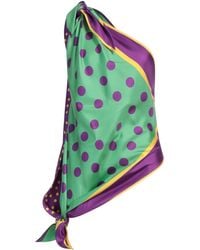 Dolce & Gabbana - Polka Dot One-Shoulder Satin Top - Lyst