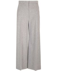 Max Mara - Studio Burano Cropped Wide Leg Trousers - Lyst