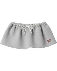 Miu Miu - Padded Cotton Fleece Miniskirt - Lyst