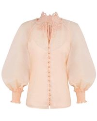 Zimmermann - Rebellion Collared Blouse - Lyst