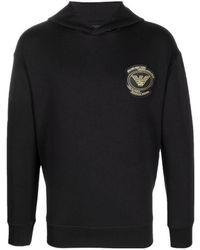 Emporio Armani - Logo Patch Detail Hoodie - Lyst