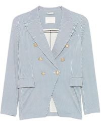 Circolo 1901 - Striped Double-Breasted Blazer - Lyst