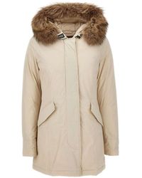Woolrich - Arctic Hooded Fur Trim Parka Coat - Lyst