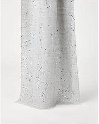 Brunello Cucinelli - Fringed Sequin Detailing Scarf - Lyst