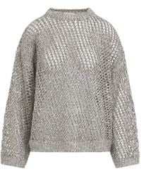 Brunello Cucinelli - Crewneck Open-Knit Jumper - Lyst
