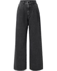 Goldsign - Pleated High-Rise Wide-Leg Jeans - Lyst